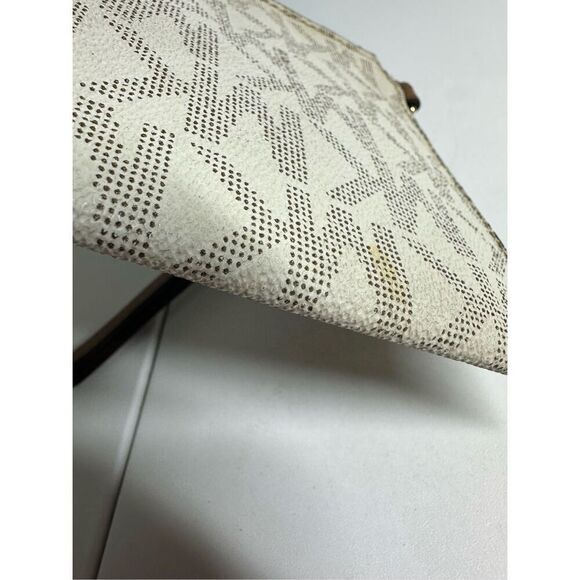 Michael Kors Fulton Vanilla Signature Large Zip Clutch Wristlet Purse See Notes - Picture 15 of 16